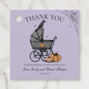 Gothic Baby Carriage Baby Shower Thank You Favor Tags