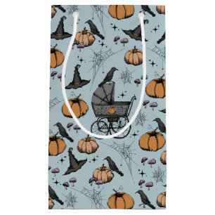 Gothic Baby Carriage Halloween Blue Small Gift Bag
