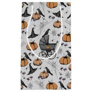 Gothic Baby Carriage Halloween Gray Small Gift Bag