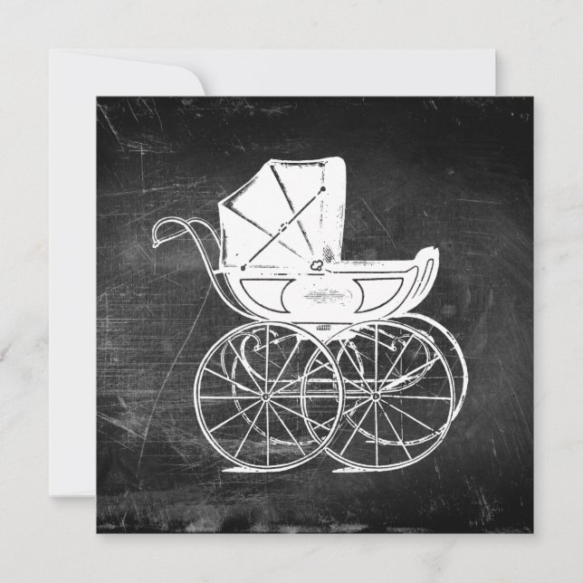 Gothic Baby Carriage Invitation (Front)