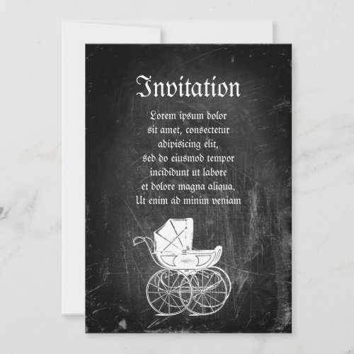 Gothic Baby Carriage Invitation