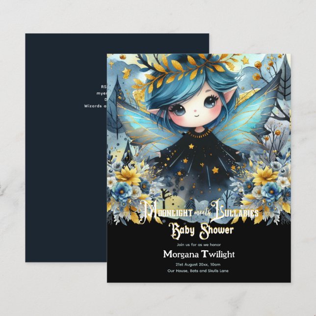 Gothic Baby Shower Cute Girl Moonlight Lullabies (Front/Back)