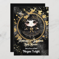 Gothic Baby Shower Cute Girl Moonlight Lullabies Invitation