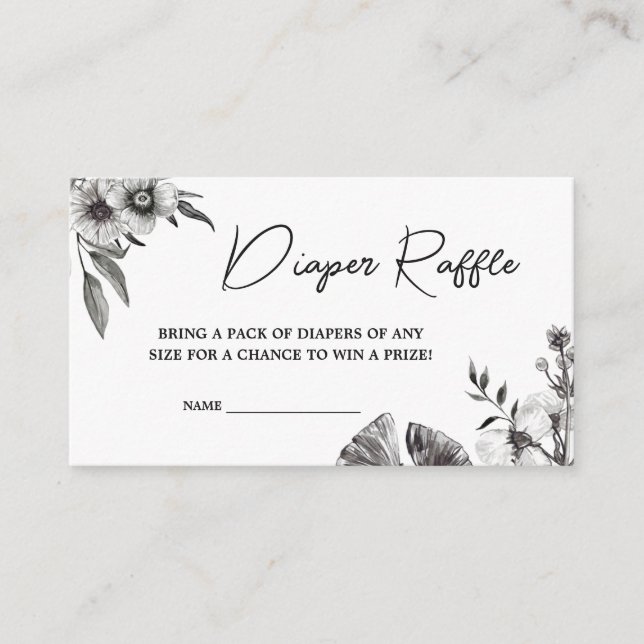 Gothic Baby Shower Diaper Raffle Enclosure Card (Front)