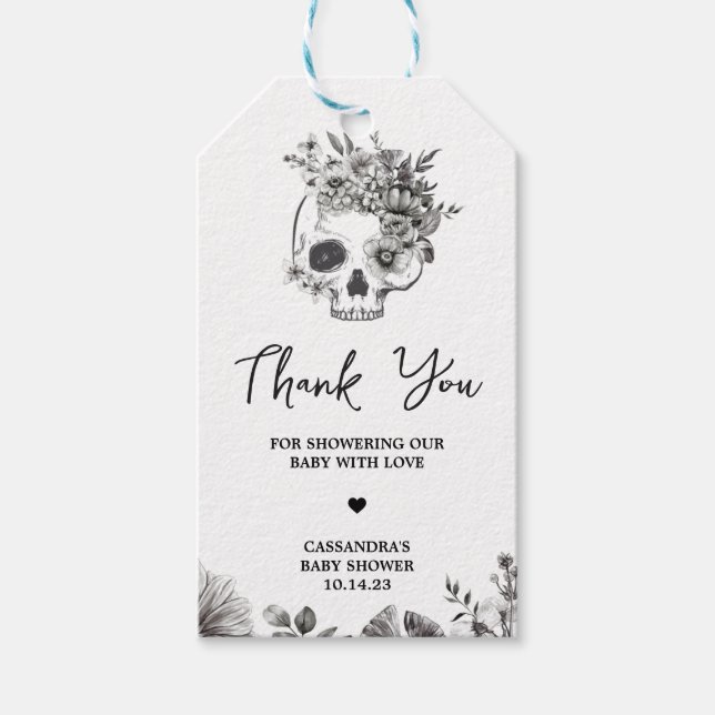 Gothic Baby Shower Favor Tags (Front)