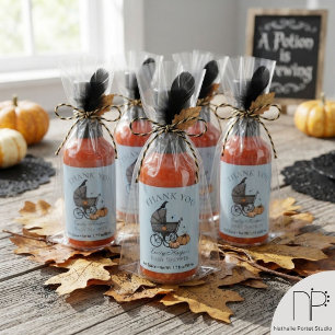 Gothic Baby Shower French Blue Hot Sauce Favor