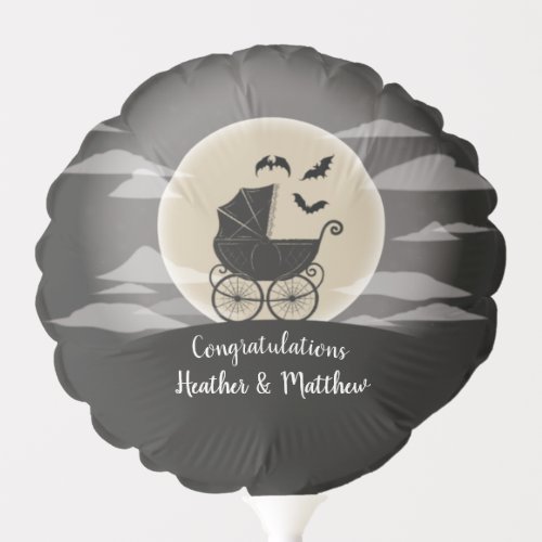 Gothic Baby Shower Halloween Carriage Balloon