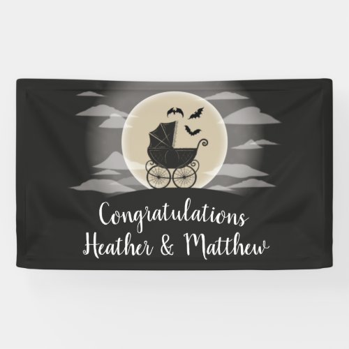 Gothic Baby Shower Halloween Carriage Banner