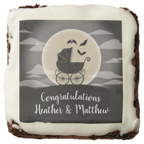 Gothic Baby Shower Halloween Carriage Brownie