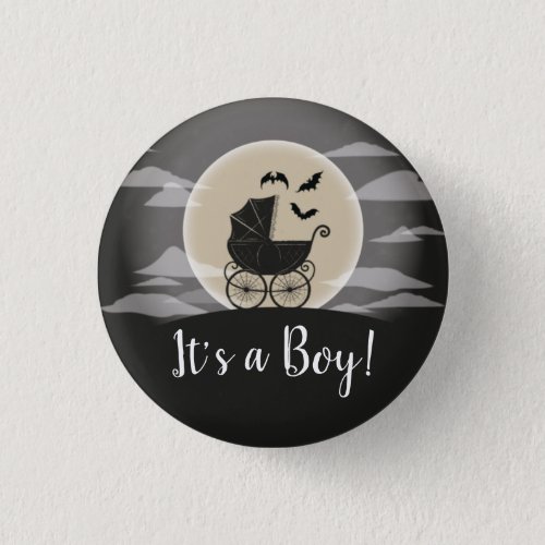 Gothic Baby Shower Halloween Carriage Button