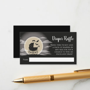 Gothic Baby Shower Halloween Carriage Enclosure Card