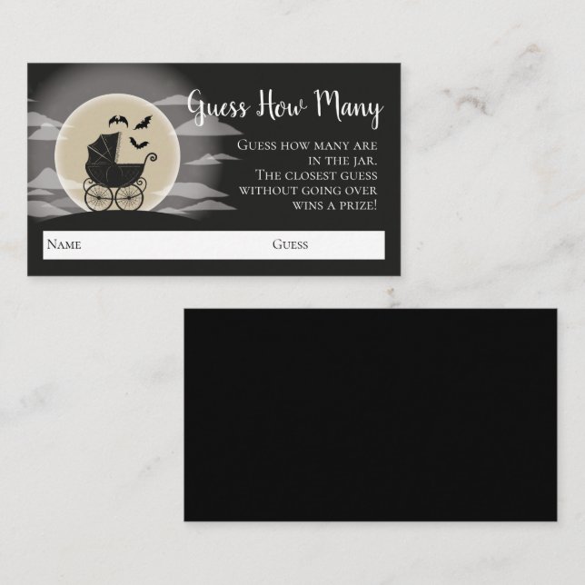 Gothic Baby Shower Halloween Carriage Enclosure Card (Front/Back)