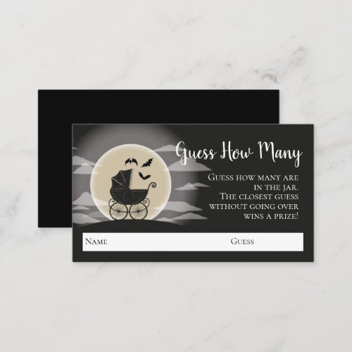 Gothic Baby Shower Halloween Carriage Enclosure Card