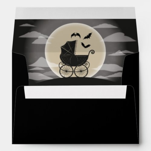 Gothic Baby Shower Halloween Carriage Envelope