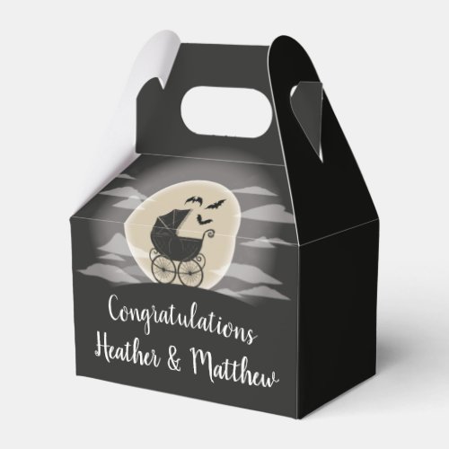 Gothic Baby Shower Halloween Carriage Favor Boxes