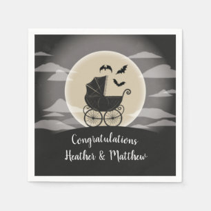 Gothic Baby Shower Halloween Carriage Napkins