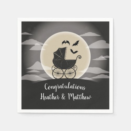 Gothic Baby Shower Halloween Carriage Napkins