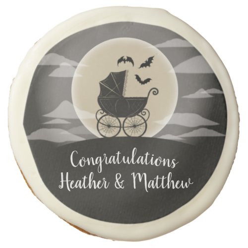 Gothic Baby Shower Halloween Carriage Sugar Cookie