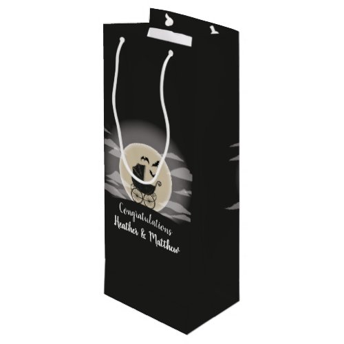 Gothic Baby Shower Halloween Carriage Wine Gift Bag