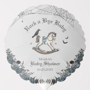 Gothic Baby Shower Rock a Bye Baby Gray Balloon