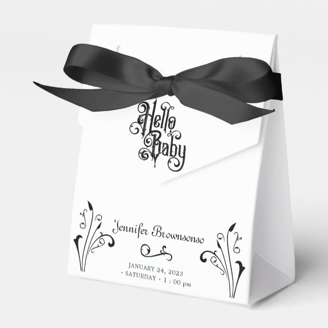 Gothic Baby Shower Theme Party Favor Boxes (Front Side)