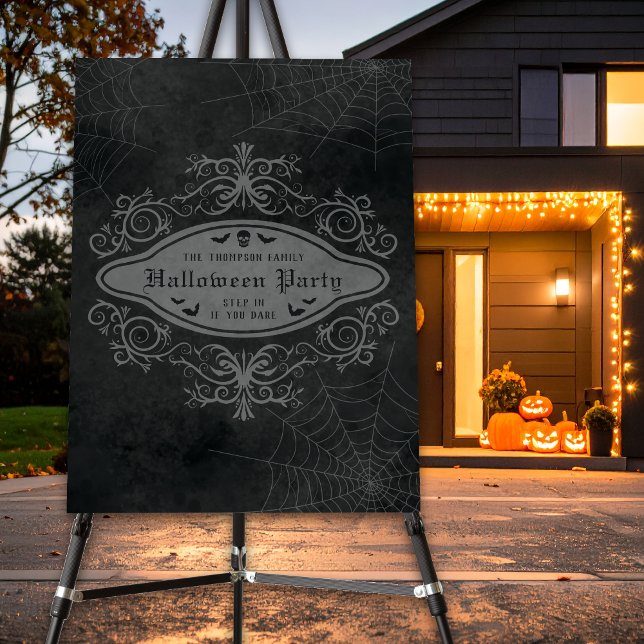 Gothic Banner Skull Spider Webs Halloween Welcome Foam Board (Creator Uploaded)