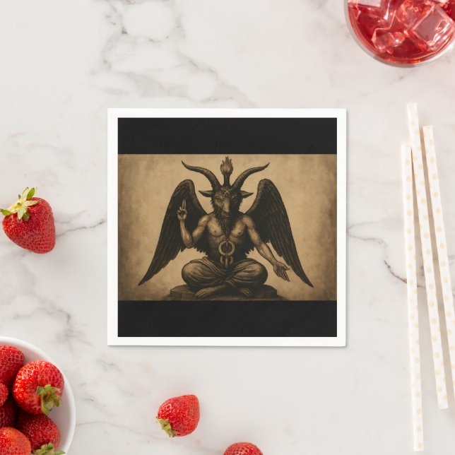 Gothic Baphomet Napkins (Insitu)