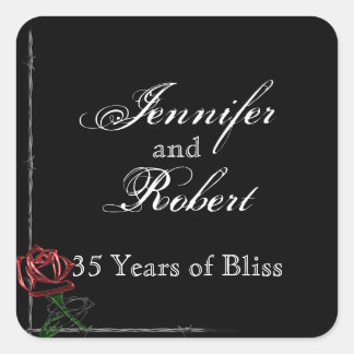 Gothic Barbed Wire and Rose Frame Envelope Seal
