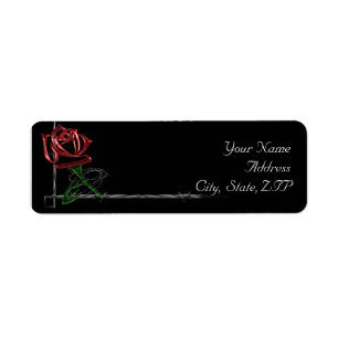 Gothic Barbed Wire and Rose Return Address Label