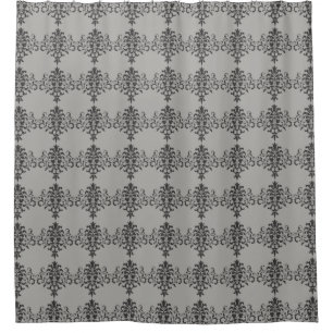 Gothic Baroque Design in Black and Gray Shower Curtain