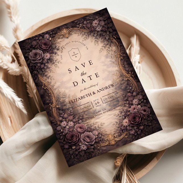 Gothic Baroque Rose Wedding Save The Date (Creator Uploaded)