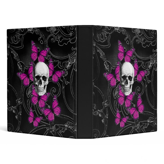 Gothic baroque skull 3 ring binders