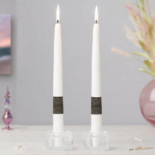Gothic Baroque Taper Candles Gold Pattern