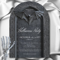 Gothic Bat Arched Tombstone Halloween Party