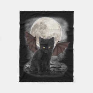 Gothic Bat Cat Shirt Vampire Funny Gifts Cats Fleece Blanket