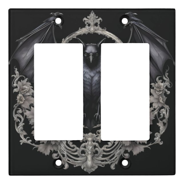 Gothic Bat Emblem Light Switch Cover (Front)