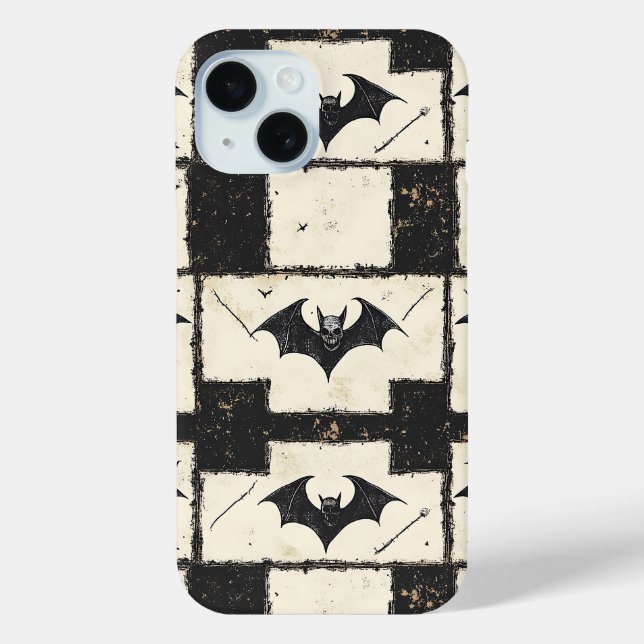 Gothic Bat Grunge Halloween Pattern Case-Mate iPhone Case (Back)