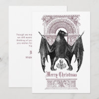 Gothic Bat Merry Christmas Holiday Card
