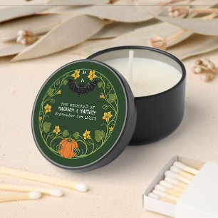 Gothic Bat Pumpkin Floral Autumn Wedding Mini Candle Favors