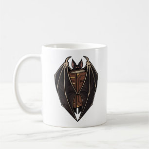 Gothic Bat Reading Dark Spell Book Coffee Mug