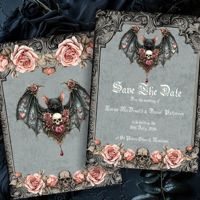 Gothic Bat Save the Date Card (Creator Uploaded)
