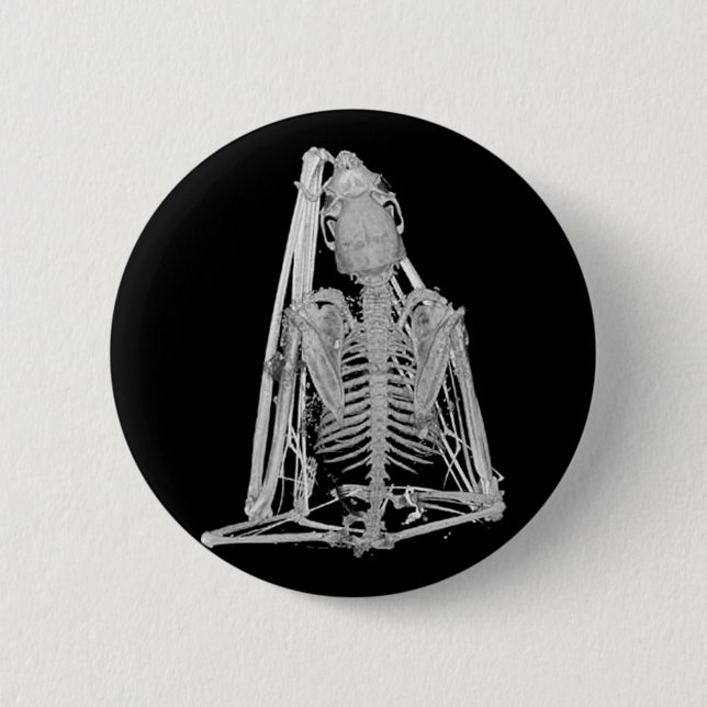 Gothic Bat Skeleton Pinback Button (Front)