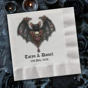 Gothic Bat Wedding Table Napkins