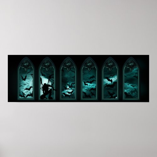 Gothic Bat Windows Poster