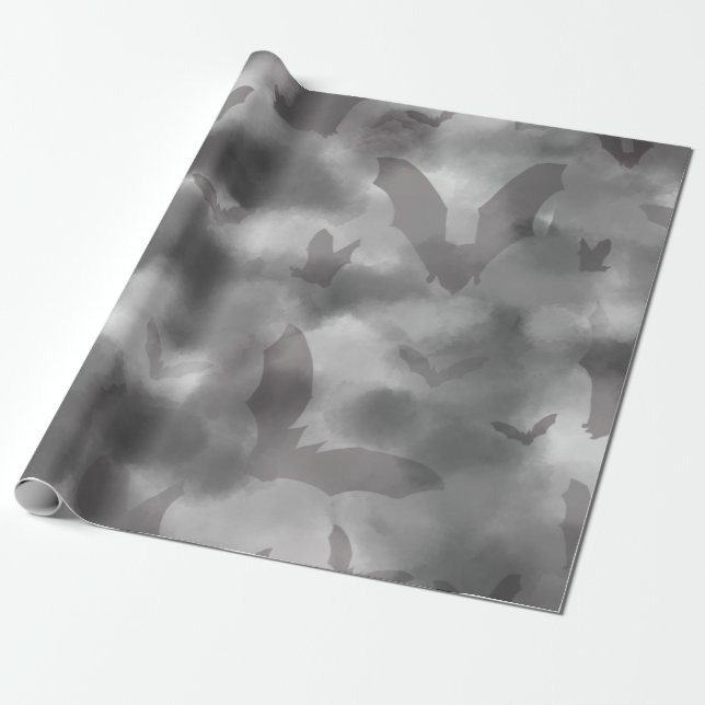 Gothic Bat Wrapping Paper (Unrolled)
