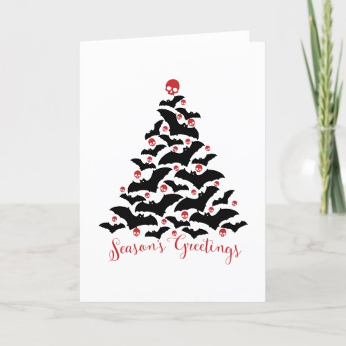 Gothic Bats Christmas Tree Holiday Card