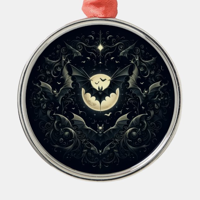 Gothic Bats  Metal Ornament (Front)