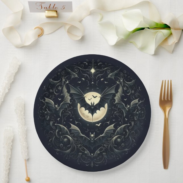 Gothic Bats Paper Plates (Wedding)