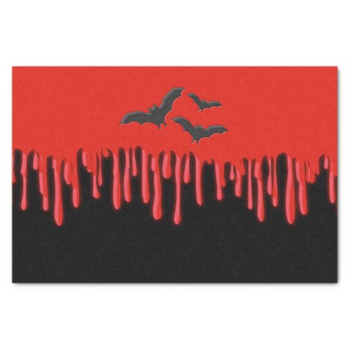 Gothic Bats  Red Dripping Blood Halloween Party Tissue Paper