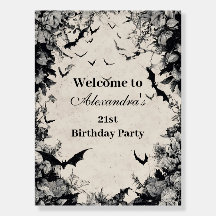 Gothic Bats & Roses Birthday